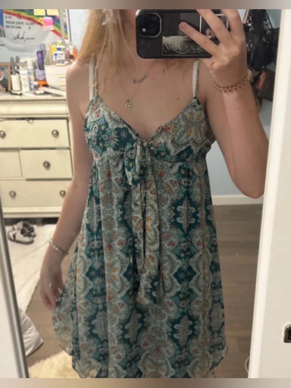 Flying Tomato Teal Patterned Summer Dress